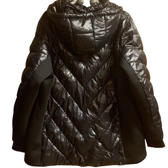 Michael Kors Black Puffer Jacket 3X Womens w/ Inset Sides Pockets & Zippers - Picture 7 of 8